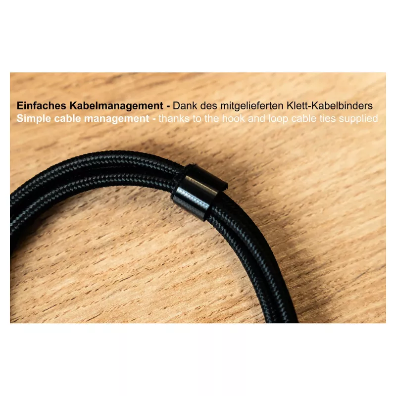 Good Connections USB 2.0 -lataus- ja datakaapeli 100W digitaalinäytöllä USB-C - USB-C 1 m musta