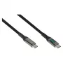 Good Connections USB 2.0 -lataus- ja datakaapeli 100W digitaalinäytöllä USB-C - USB-C 1 m musta
