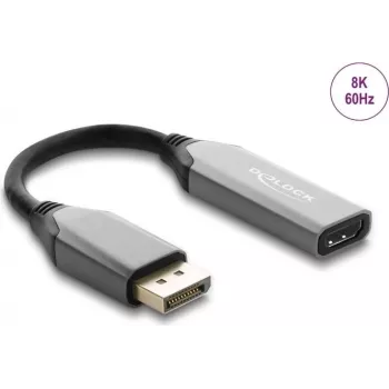 Delock aktiivinen DisplayPort 1.4 - HDMI -sovitin 8K HDR-toiminnolla