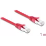 Delock RJ45-verkkokaapeli Cat.6A S/FTP 1 m punainen