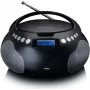 Lenco SCD-331BK kannettava CD-radio Bluetoothilla, USB, FM-radio, LCD-näyttö, musta