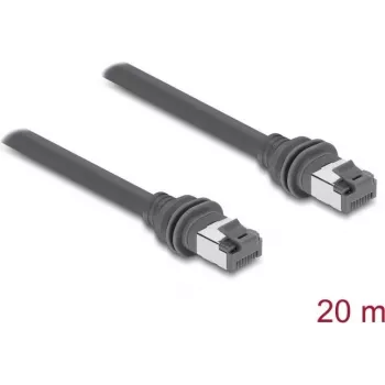 Delock RJ45 patchkaapeli Cat.6 yhteensopiva Starlink Gen3:n kanssa - 20 m harmaa