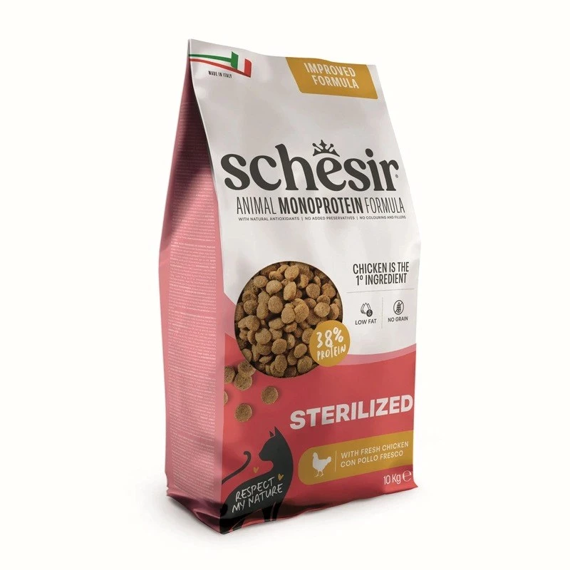 SCHESIR Sterilized Bogata kuivaruoka kissoille 10kg