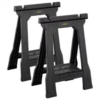 STANLEY Rack-horse Junior 2 kpl sahapukki kaksipakkaus, 360 kg kantavuus, taitettava, musta/keltainen