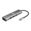 TB USB-C - RJ45 Gigabit Ethernet -sovitin, jossa 3x USB-A 3.0 ja USB-C PD 100W, Space Grey