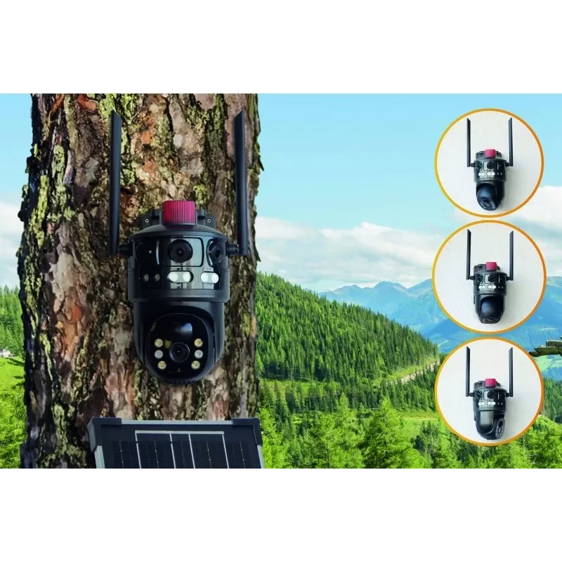 Technaxx TX-329 Dual 4G LTE -ulkovalvontakamera 3MP+3MP aurinkopaneelilla
