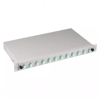 EFB-Elektronik Splice Box LC 50/125µm OM3 vedettävä, 24 esivalmisteltua pigtailia / 12 liitäntää