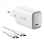 Anker Nano -laturi 100W USB-C-kaapelilla, Valkoinen