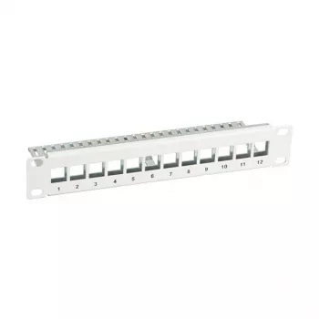EFB Elektronik 10 tuuman 12-porttinen Keystone-patchpanel, harmaa (RAL 7035)