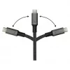 GoodConnections USB-C 4.0 (ST-ST) 1m punottu kaapeli 100W 8K 30Hz antrasiitti