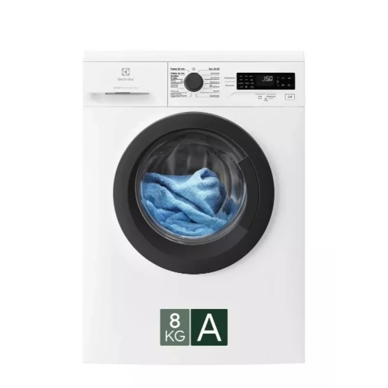 Electrolux EWZF528BP -edestä täytettävä pesukone, 8 kg, 1200 kierr./min, valkoinen