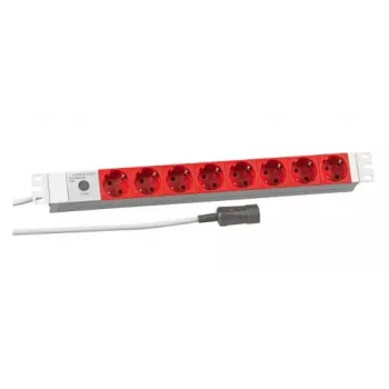 EFB Elektronik Koop PROFIversal-jakorasia (telineeseen asennettava) - 8 x Schuko-pistorasia, IEC C14 -tulo, 250 V, 10 A, 2500 W, 1U, musta