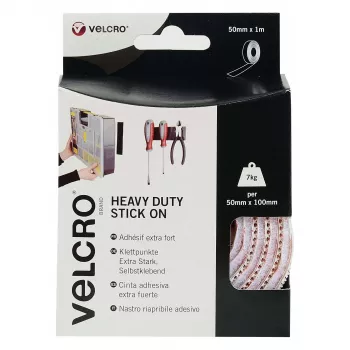 VELCRO Brand Heavy Duty itseliimautuva tarranauha, valkoinen, 50 mm x 1 m