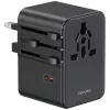 USAMS matkailuadapteri CC310 70W 3xUSB-C US/AU/EU/UK musta
