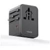 USAMS matkailuadapteri CC310 70W 3xUSB-C US/AU/EU/UK musta