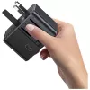 USAMS matkailuadapteri CC310 70W 3xUSB-C US/AU/EU/UK musta