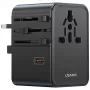 USAMS matkailuadapteri CC310 70W 3xUSB-C US/AU/EU/UK musta