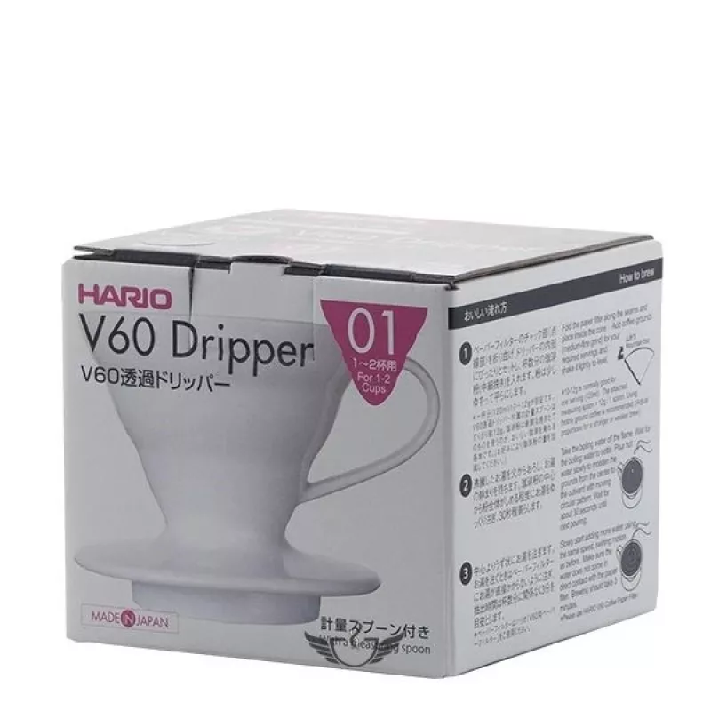Hario keraaminen suodatinpidike V60-01 valkoinen