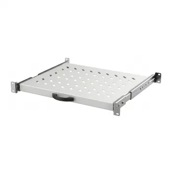 EFB-Elektronik 19 tuuman 1U ulosvedettävä hylly, säädettävä syvyys 550-630 mm, kantavuus 30 kg, hyllyn syvyys 800 mm, RAL 7035 vaaleanharmaa