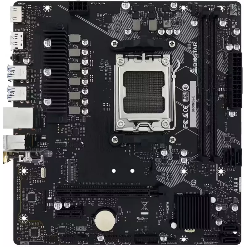 BIOSTAR B650MS2-E emolevy, AMD AM5, DDR5, Micro ATX