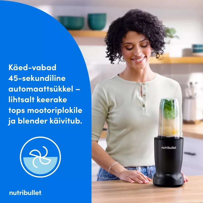 Nutribullet NBT1006MB Turbo 1000 W tehosekoitin, mattamusta