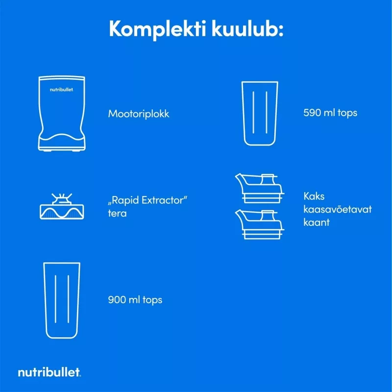 Nutribullet NBT1006MB Turbo 1000 W tehosekoitin, mattamusta