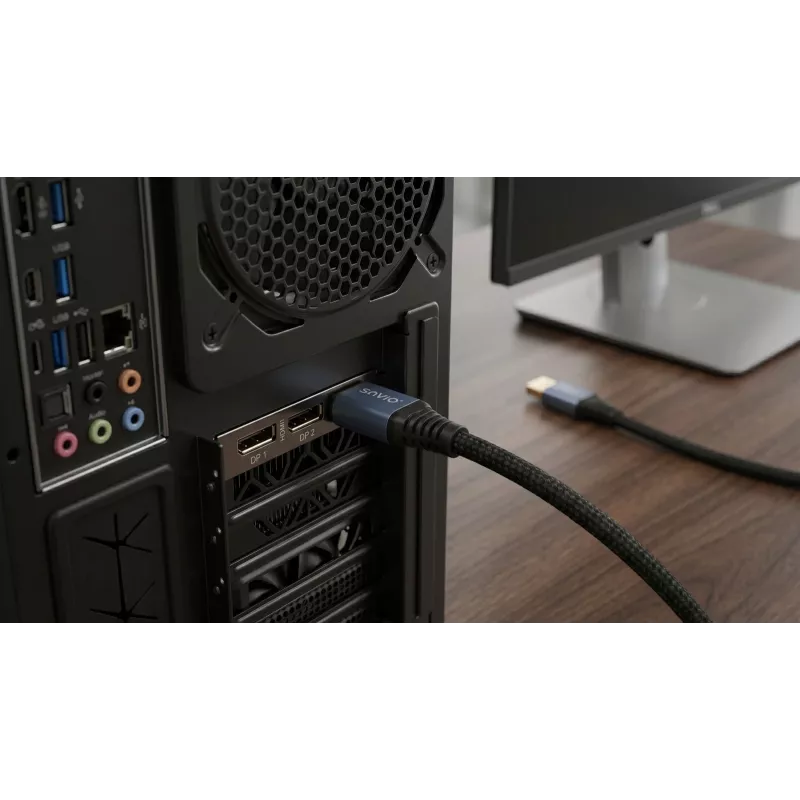 SAVIO CL-209 DisplayPort 2.1 kaapeli 1m musta