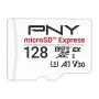 PNY 128GB microSDXC Express Card UHS-I U3 V30 A1 SD-sovittimella