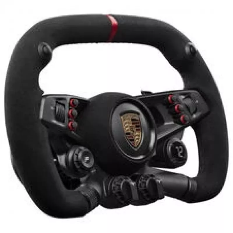 Fanatec CSL Elite Porsche Vision GT -ratti, Alcantara, OLED-näyttö, 310 mm leveys - musta