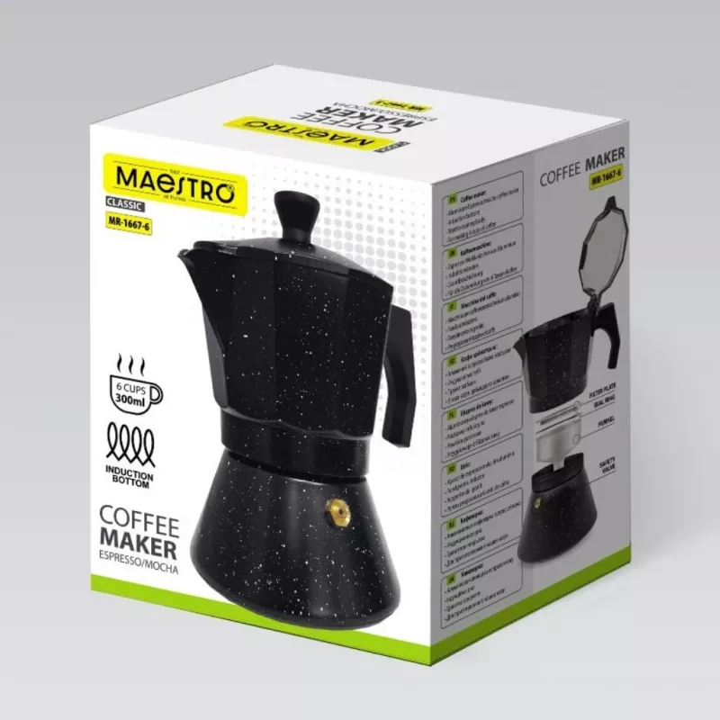 Maestro Granite MR-1667-3 moka-kahvinkeitin 150ml 3 kupillista harmaa