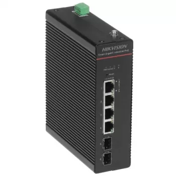 Hikvision DS-3T1506HP-SI-4P2F(O-STD)/NO POWER UNIT - hallitsematon Gigabit PoE++ -kytkin - 4 PoE+-porttia + 2 SFP uplink - 60W budjetti