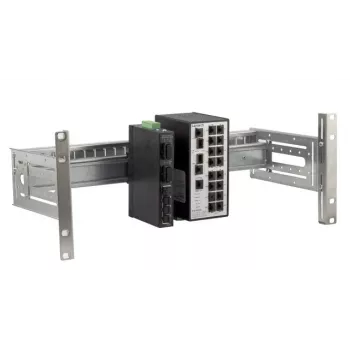 EFB Elektronik Universal DIN-Rail Holder 4U 19 tuuman rack-paneeli DIN-kiskolaitteille