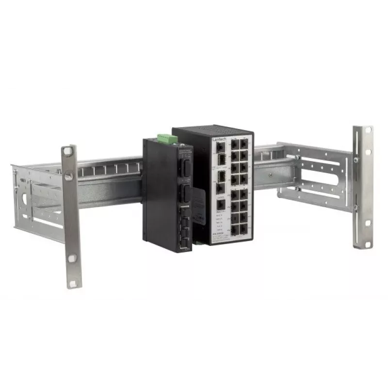 EFB Elektronik Universal DIN-Rail Holder 4U 19 tuuman rack-paneeli DIN-kiskolaitteille