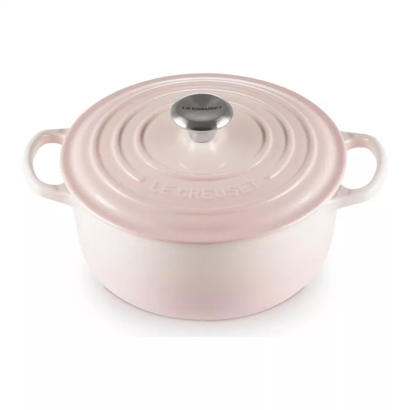 Le Creuset Signature valurautainen pyöreä patapata 20 cm Shell Pink