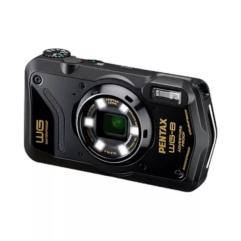 Pentax WG-8 musta USB-C vedenalainen ja iskunkestävä kompaktikamera