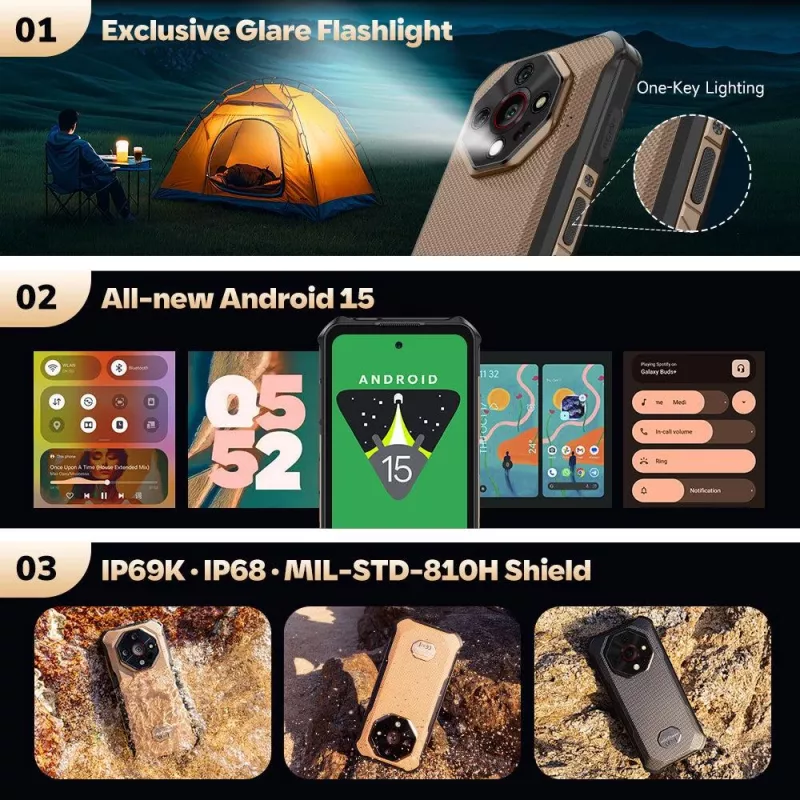 ULEFONE Armor X16 6GB/128GB Sand Dune jykevä matkapuhelin