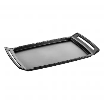 Staub induktiokäyttöinen valurautainen grillauslevy, 38 cm, musta