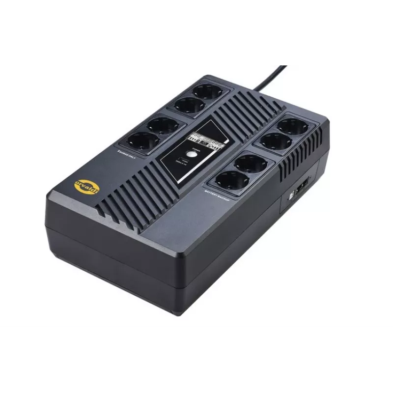 ORVALDI USV AM-1000LCD USB Line-Interactive 1000VA 600W 8x Schuko-pistorasia LCD-näyttö