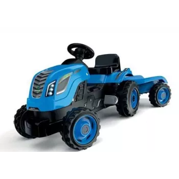 Smoby Tractor XL Blue polkutraktori perävaunulla
