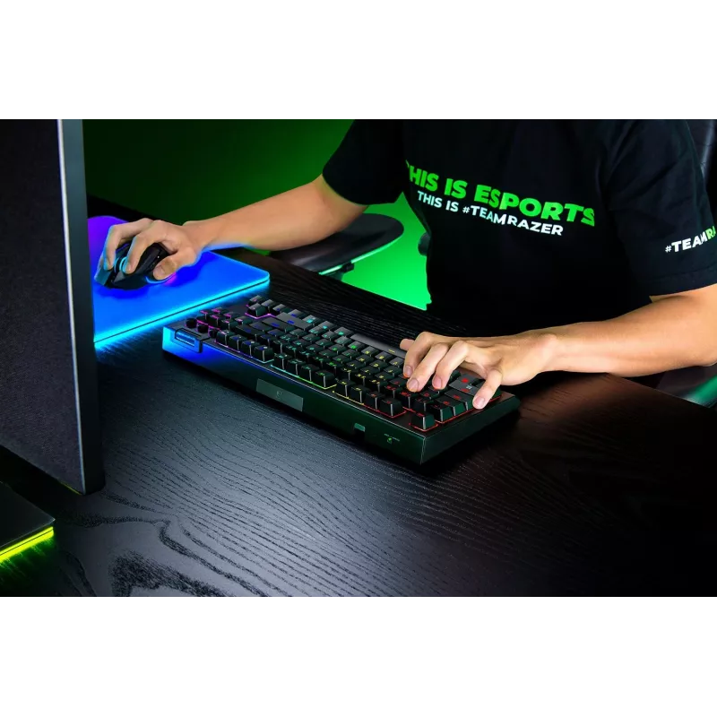 Razer BlackWidow V4 Tenkeyless HyperSpeed Orange Switch -näppäimistö - US Layout