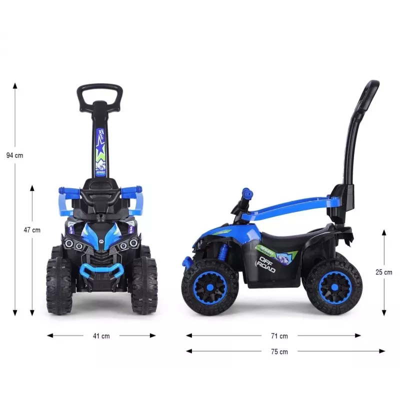 MILLY MALLY lasten polkupyörä työntövarrella Wildblau