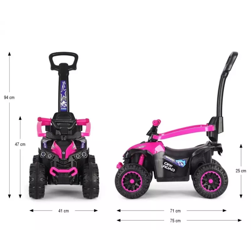 MILLY MALLY lasten polkupyörä työntövarrella Wild Pink 12