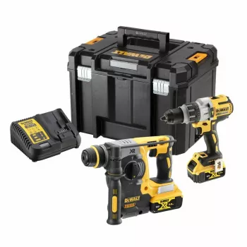 DEWALT 18V XR harjaton yhdistelmäsarja DCK229P2T (DCD996 iskuporakone, DCH273 SDS-Plus poravasara) 2x5.0Ah TSTAK
