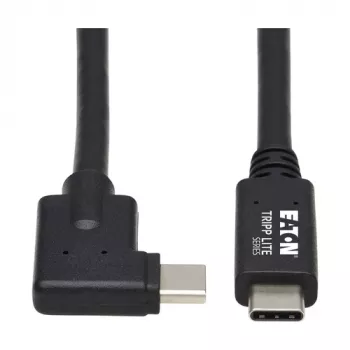 Eaton Tripp Lite Series USB-C-kaapeli (M/M) - USB 3.2 Gen 2, Thunderbolt 3, 100W PD -lataus, kulmaliitin, musta, 1 m (3,3 ft.)