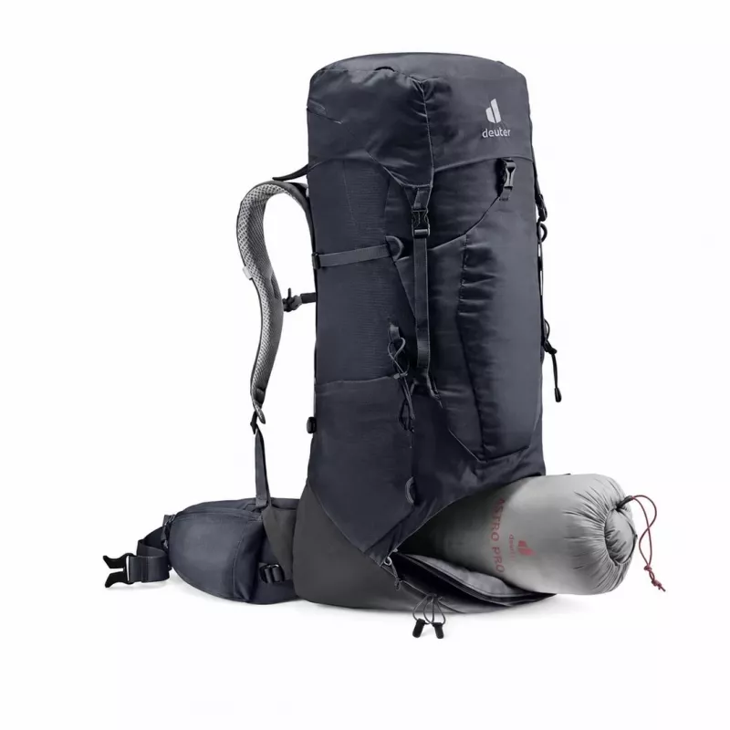 Deuter Aircontact Lite 40+10 reppu musta/harmaa