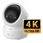 EZVIZ H6c G1 4K pallo-IP-valvontakamera sisätiloihin, 4K UHD, 3840x2160, Wi-Fi, Ethernet, yönäkö, kaksisuuntainen ääni, tekoälytunnistus, katto-/seinä-/pöytäasennus