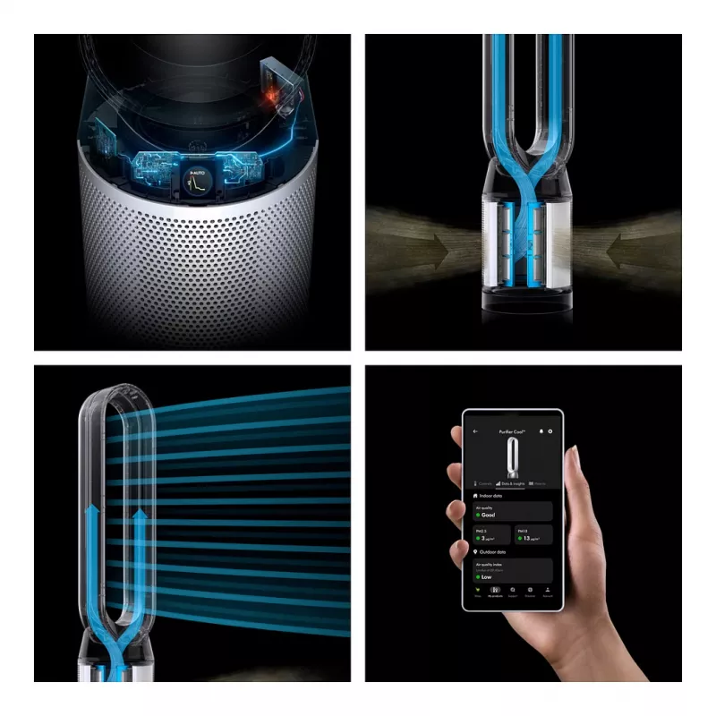 Dyson Purifier Cool PC1 ilmanpuhdistin ja viilennystuuletin hopea/valkoinen