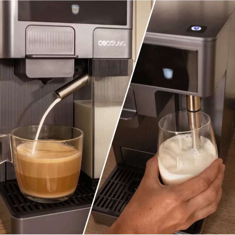 Cecotec FreeStyle Latte T espressokeitin - 20 bar pumpun paine, integroitu maidonvaahdotin, 1350 W, harmaa