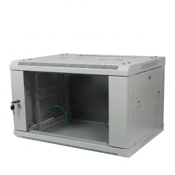 ALLNET 19 tuuman seinäkotelo 18U 1-osainen T600mm vaaleanharmaa purettuna Flatpack SMA-sarja