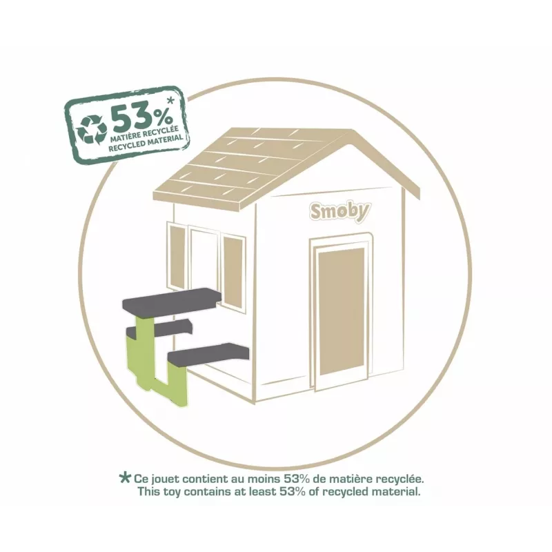 SMOBY Life lasten piknikpöytä vihreä/harmaa
